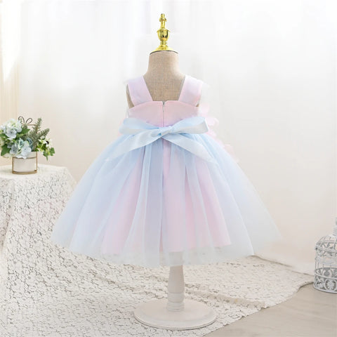 Yoliyolei Summer Gown Baby Dresses First Birthday Flower Toddler Girl Clothes ChildrenTulle Girl Kid's Dress For Party Casual