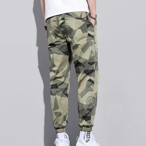 Elastic Waist Drawstring Pants Sports Outdoor Fashion Male Cargo Trouser