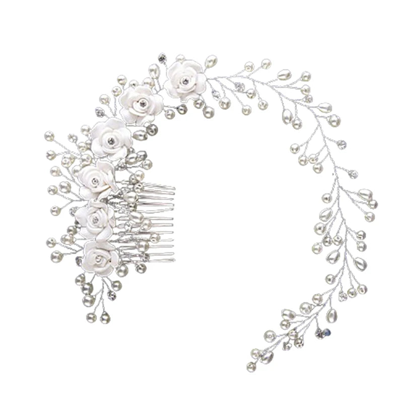 Luxury Wedding Hair Jewelry For Bridal Pearl Hair Comb Hand Made Hair Accessory New