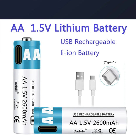 AA Battery 1.5V AA 2600mAh USB rechargeable li-ion battery