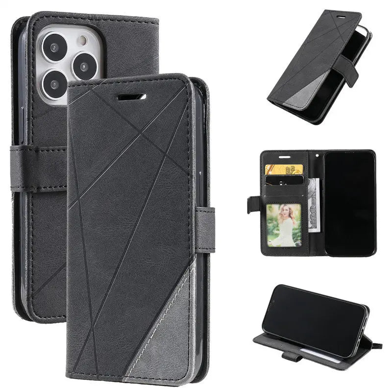 Wallet Business Magnetic Flip Leather Cover For iPhone