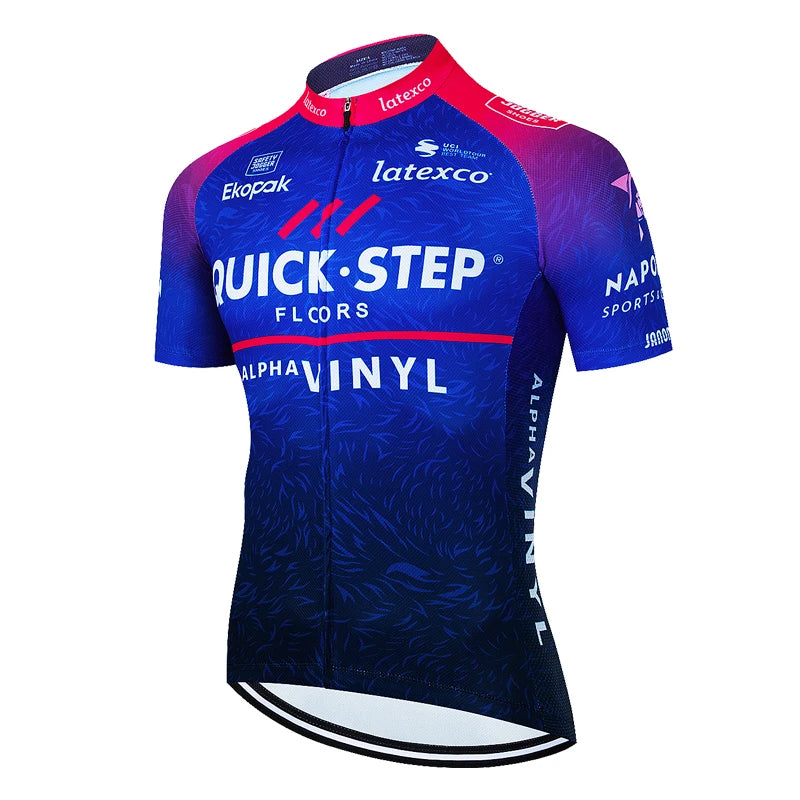 QUICK STEP Bike Cycling Jersey 2023 Summer Racing Sport MTB Bicycle Shirt Ropa Ciclismo Man Outdoor Bike Short Sleeve Clothing