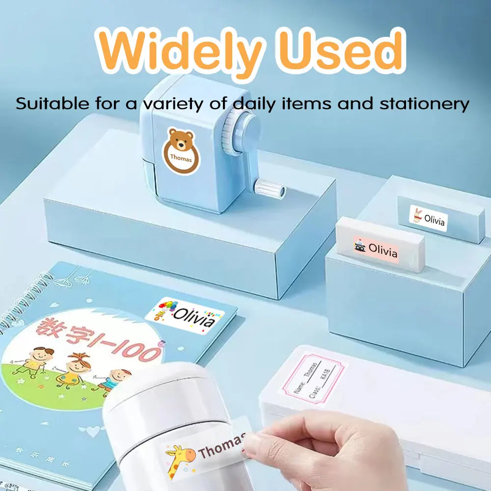 Custom Transparent Self-adhesive Baby Name Sticker Customised Kindergarten Tag in Hebrew Personalized Waterproof Stickers Label