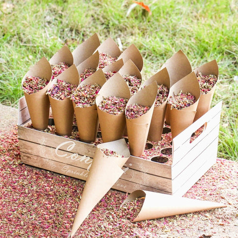 Kraft Paper Wedding confetti cones holder support For Wedding Cones Wedding Decoration Confetti Tray Cone Wedding Paper Cones