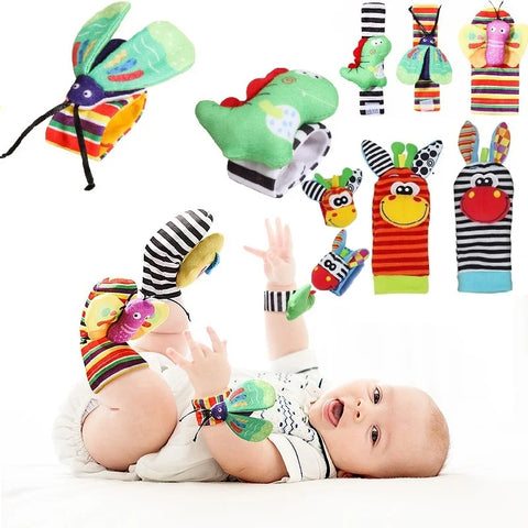 Foot Finder Rattle Sock Baby Toy Wrist Arm Hand Bracelet Rattle Feet Leg Ankle Socks for Newborn Infant Babies Boy Girl Bebe