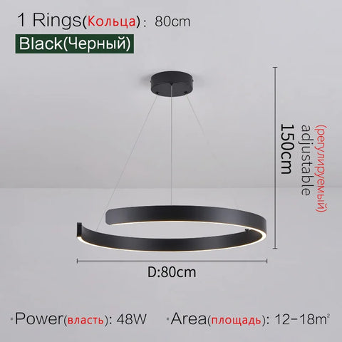 Ceiling chandelier Pendant lights Chandeliers for dining room LED Bedroom living room nordic home decor Modern Round ring lamps