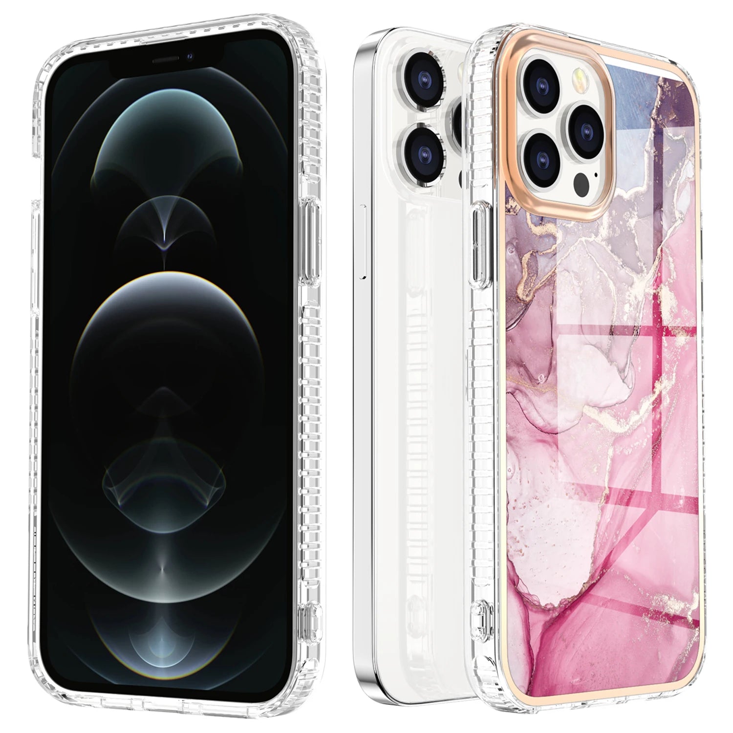 Gradient Colorful Marble Armor Case For iPhone 15 14 Pro MAX 13 12 11 X XS XR 7 8 14 Plus PC Bumper Shockproof Phone Cover