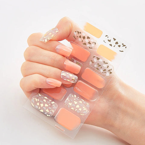 Color Nail Strips Patch Slider Nail Sticker Full Cover Decal Manicure Patch