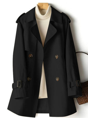 Korean Double Breasted Mid-Long Woman Trench Coat