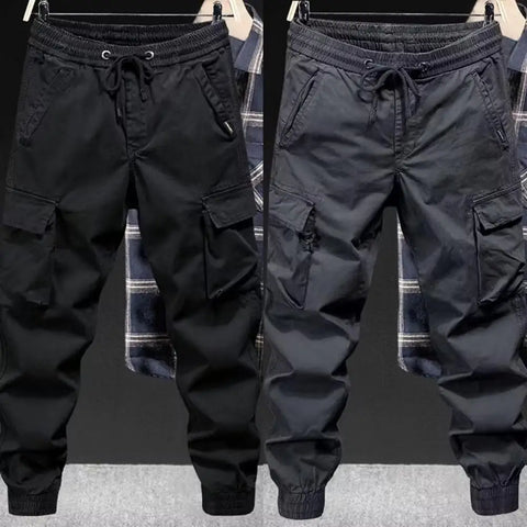 Men's Cargo Pants with Multiple Pockets Ankle-banded Design