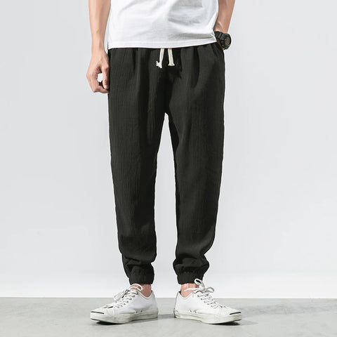 Cotton Linen Casual Harem Pants Men