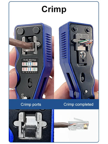 RJ45 UTP crimping pliers 4-piece network tool set, Ethernet LAN wire stripper through hole connector, CAT5/6/7/8 shielded