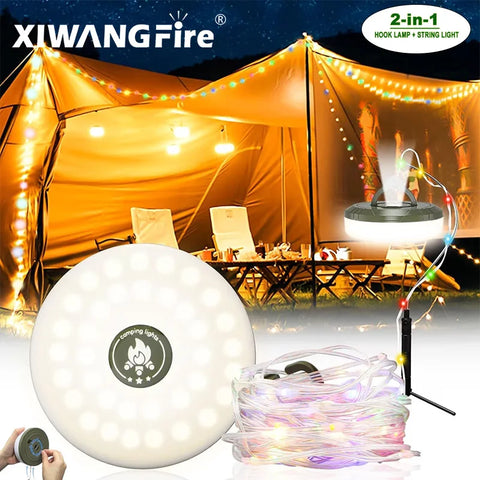 2-in-1 Camping Light LED Reel String Lights