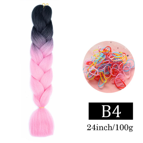 24 Inch Jumbo Braids Extensions Synthetic Braiding Hair Afro Ombre Color kanekalon Hair for Children Braid