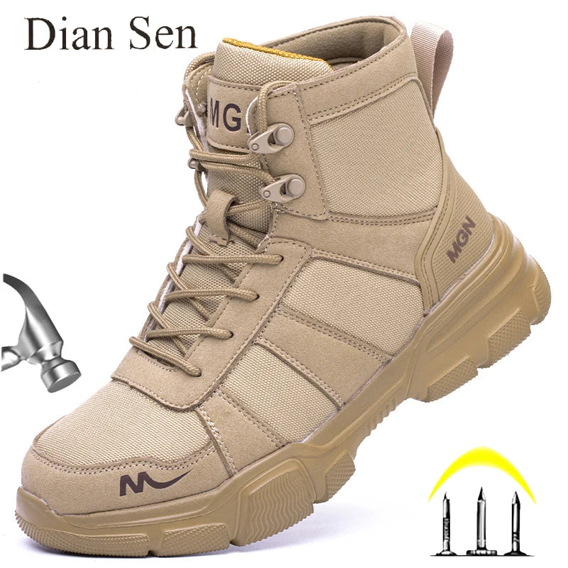 Men Steel Toe Shoes Puncture-Proof Sneakers