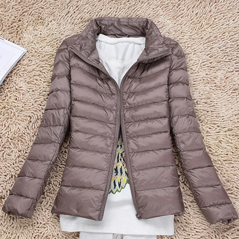 Lightweight Short Slim White Duck Down Ladies' Jacket