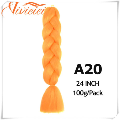 VIVIEIEI Synthetic Braiding Hair 24 Inch Jumbo Braid Ombre Jumbo Hair Extension for Women DIY Hair Braids Purple Pink Yellow Red