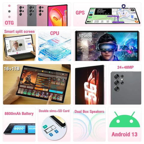 2024 Original tablet Mi Pad Tab Ultra Snapdragon 8 gen2 original PC 12inch 8800mAh Battery 16GB+1TB tablet pc Android13 unlocked