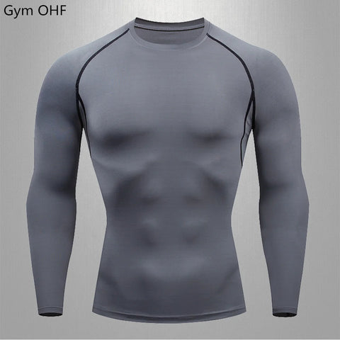 Gym T-shirt Men Rashguard Boxing Breathable T-shirts Long Sleeve Muay Thai Sportswear Bjj Muscle Compression Fitness Tights Tops