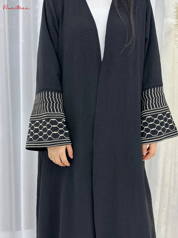 Fashion Embroidery Kimono Oversized Muslim Robe abaya syari female full length Opened Muslim abaya Worship Service abayas wy1999