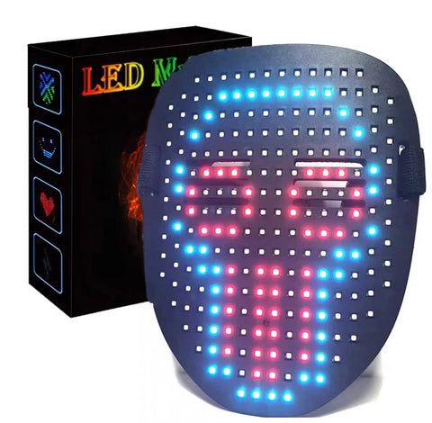 New Halloween LED Mask Gesture Light Mask Face-changing Induction Party Performance Atmosphere Props