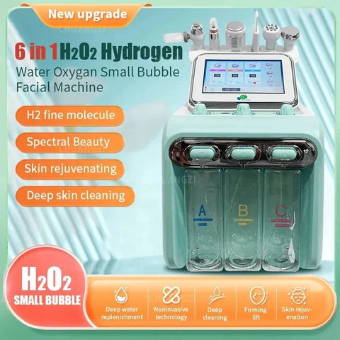 2024 6-in-1 Portable Hydro Dermatoration Skin Care Beauty  Machine Water Oxyge-n Jet Hydro Diamond Peeling Microdermarcation