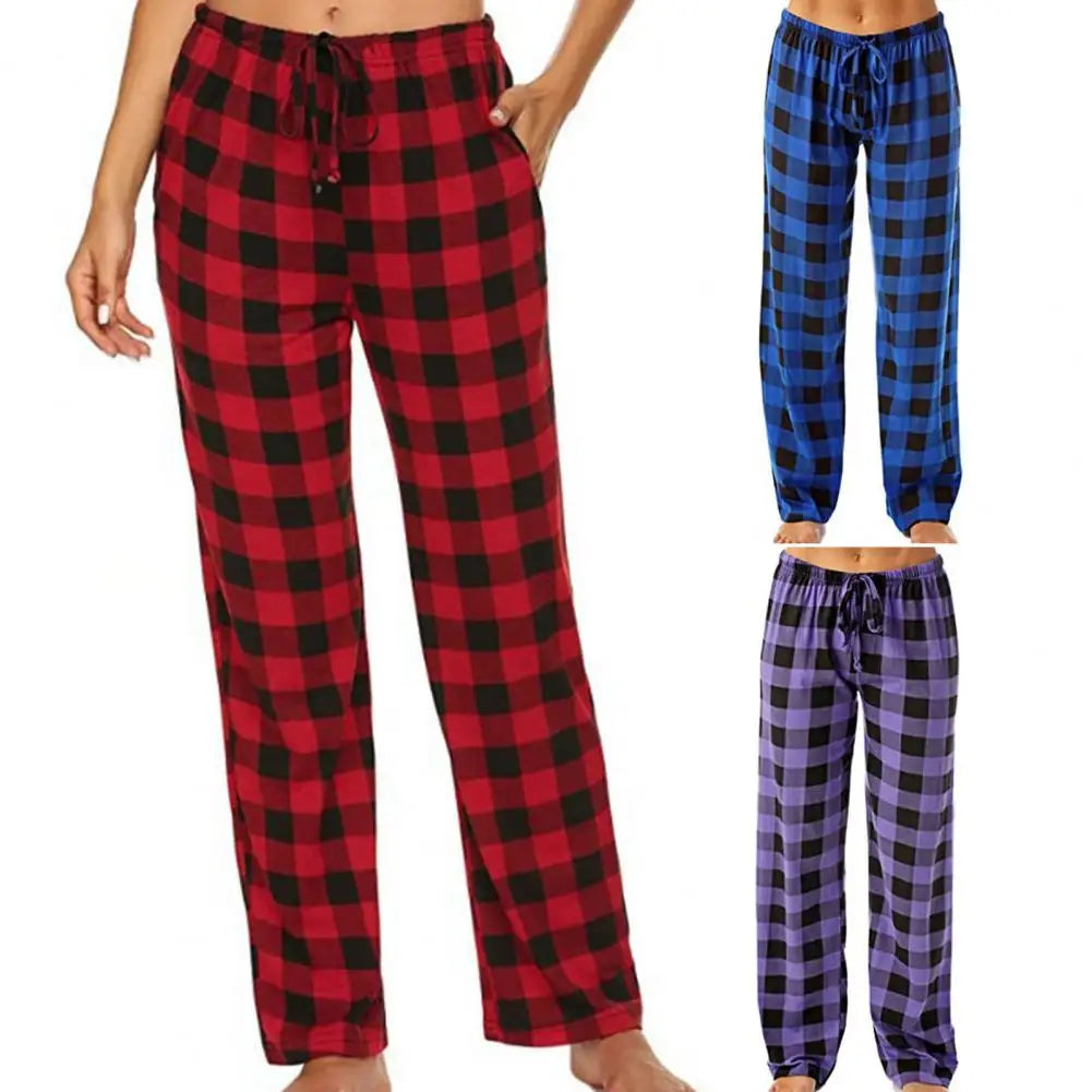 Red Black Plaid Pajama Pants Men