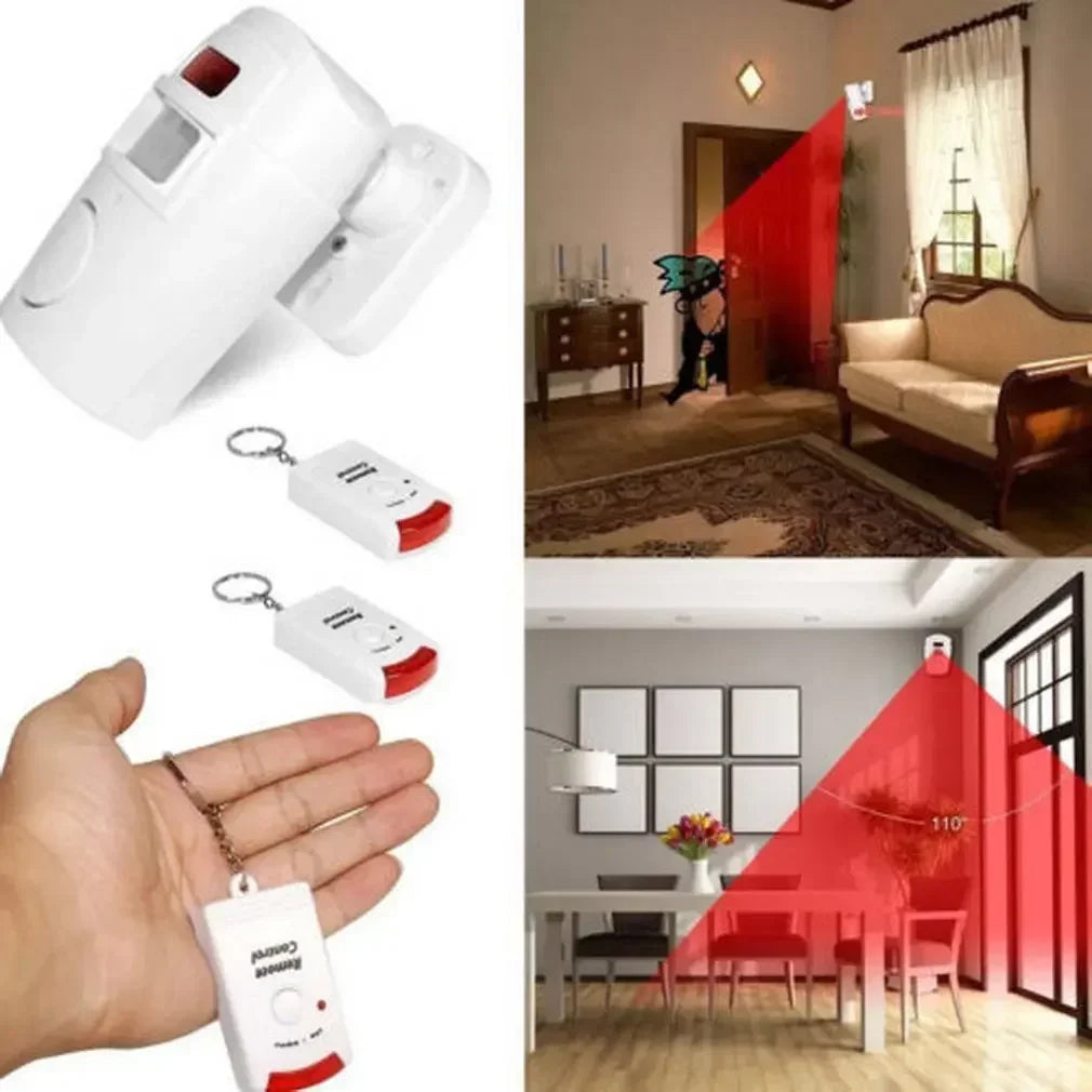 Wireless Remote Controlled Mini Alarm with IR Infrared Motion Sensor Detector &amp 105dB Loud Siren For Home Security Anti-Theft