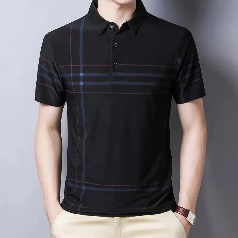 Men's Polo Shirt Business Casual Summer Short Sleeves