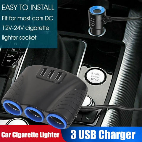 Multi Socket Car Cigarette Lighter Socket Extension