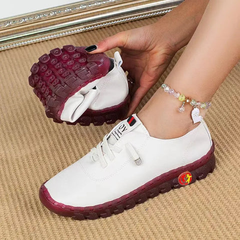 Sneakers Women Shoes Loafers Lace Up Leather Flat New Spring 2023 Casual comfortable Mom Shoe Mujer Zapatos Chaussure Femme