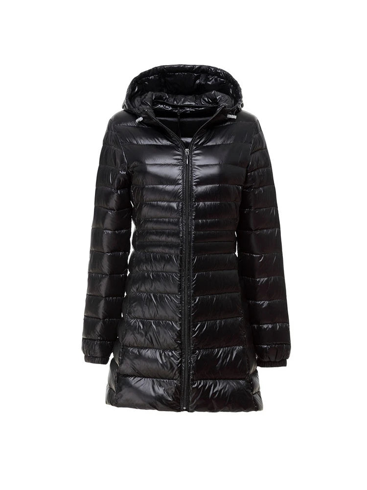 Light Down Jacket Women With Hooded Down Coat Female Big Size Coats