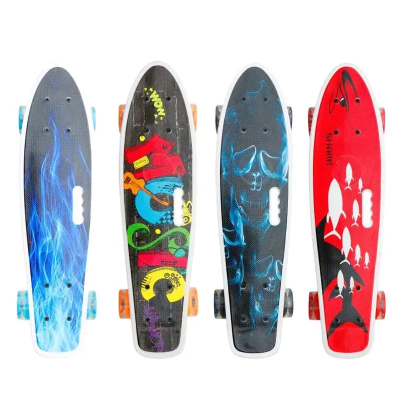 Skateboards For Teens 22 In Complete Skateboard Small Fish Boards For Kids Easy Carrying Deck Toys With Strong Bearing For Kids