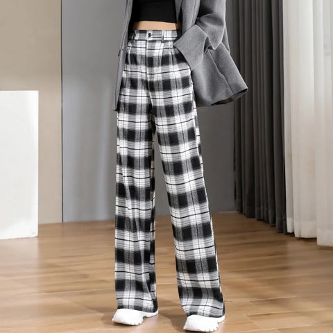 New Women'S Spring Autumn High Waist Thin Suit Pants Korean Loose And Elongated Vertical Tube Wide Leg Mopping Trousers Lady