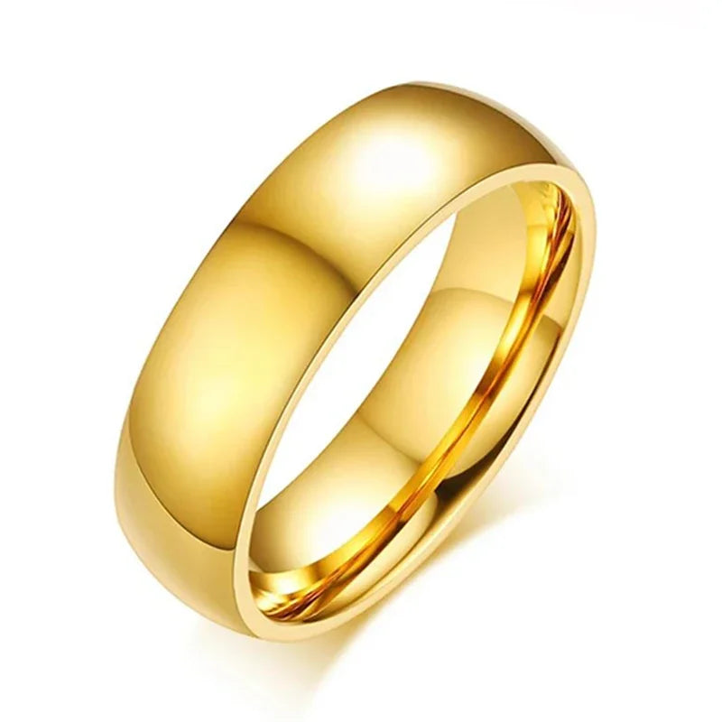 Gold Silver Color Wedding Bands Ring for Women Men Jewelry Stainless Steel Engagement Ring Couple Anniversary Gift Amazing Price