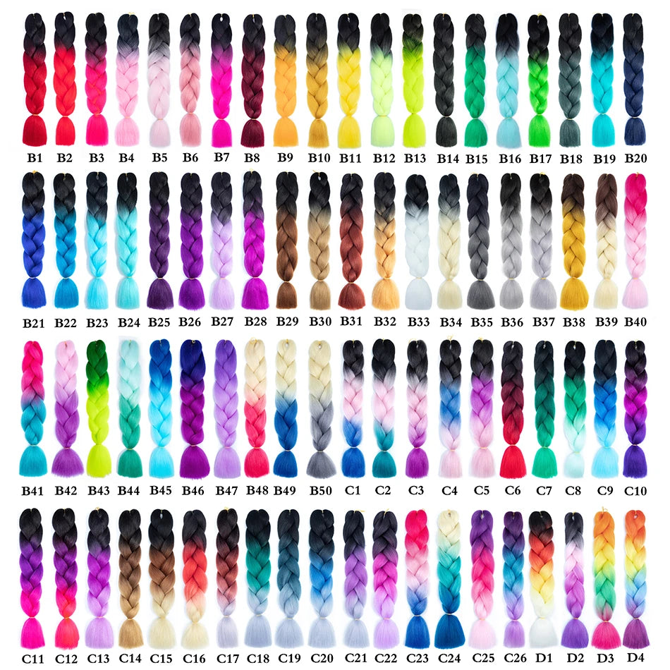 Colorful Hair for Braids Synthetic Braiding Hair Extensions for Girls Jumbo Braid Hair for Crochet Box Expression Braiding Hair