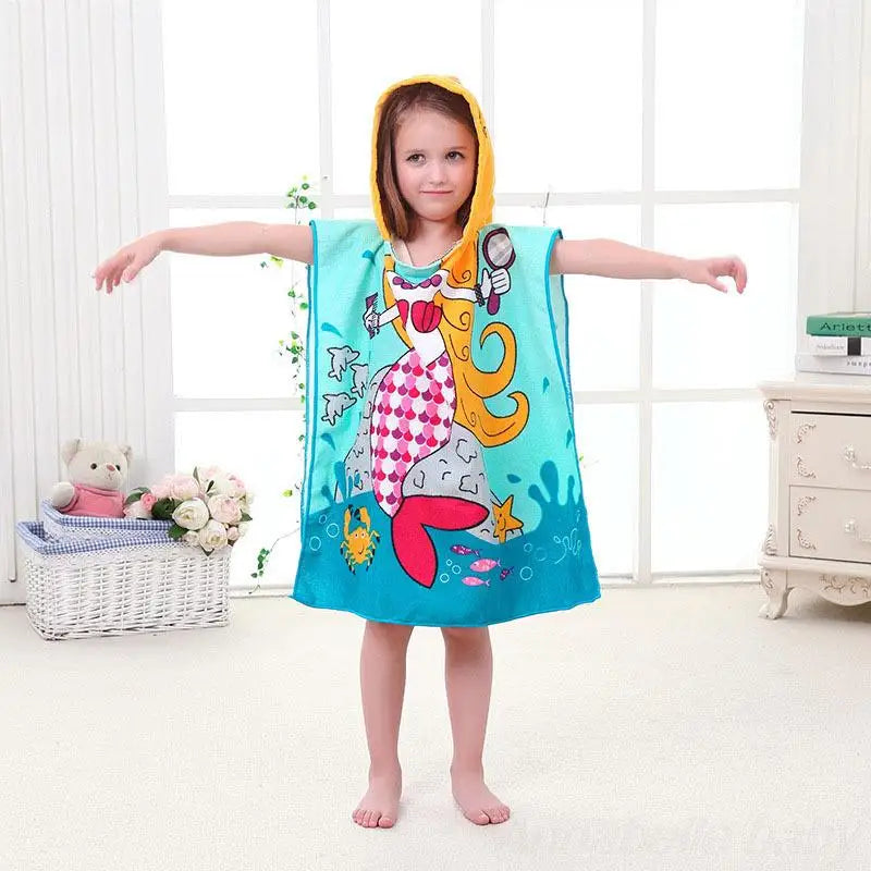 Cartoon Baby Bath Towel Microfiber Cotton Hooded Beach Towel Newborn Cape Towels Soft Poncho Kids Bathing Stuff Infant Washcloth