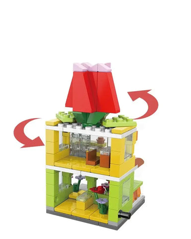 Compatible With Building Blocks To Assemble Mini City Commercial Street Decoration Model Children's Educational Toys