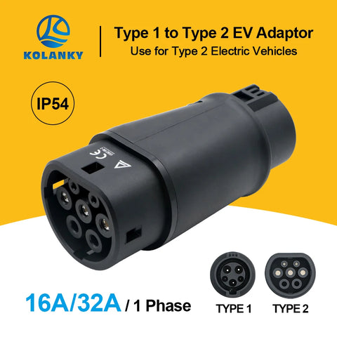 Charger Adapter Type1 to Type2 Electric Vehicle Car Charging Connector