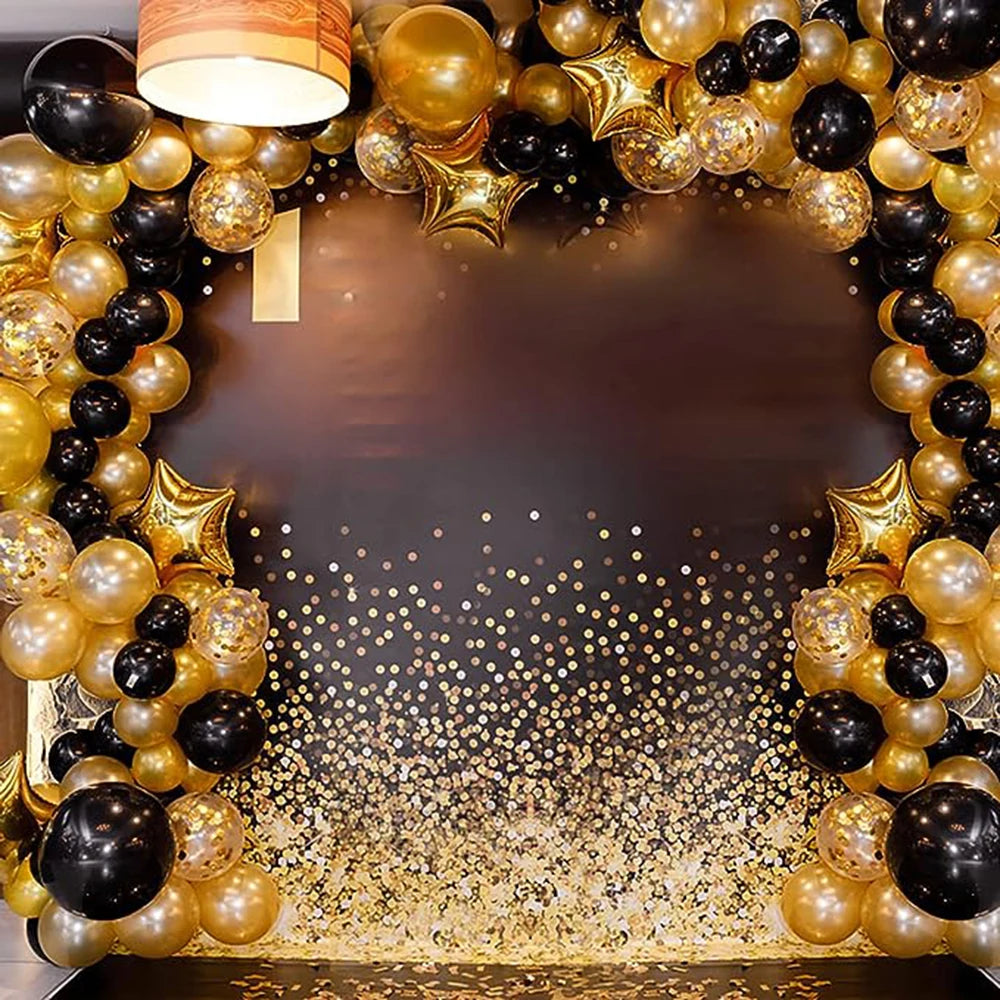 Black Gold Balloons Garland Arch Kit