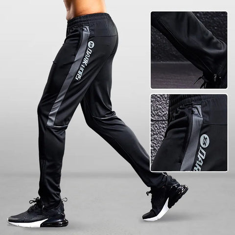 Zipper Pockets Soccer Training Jogging Sports Trousers