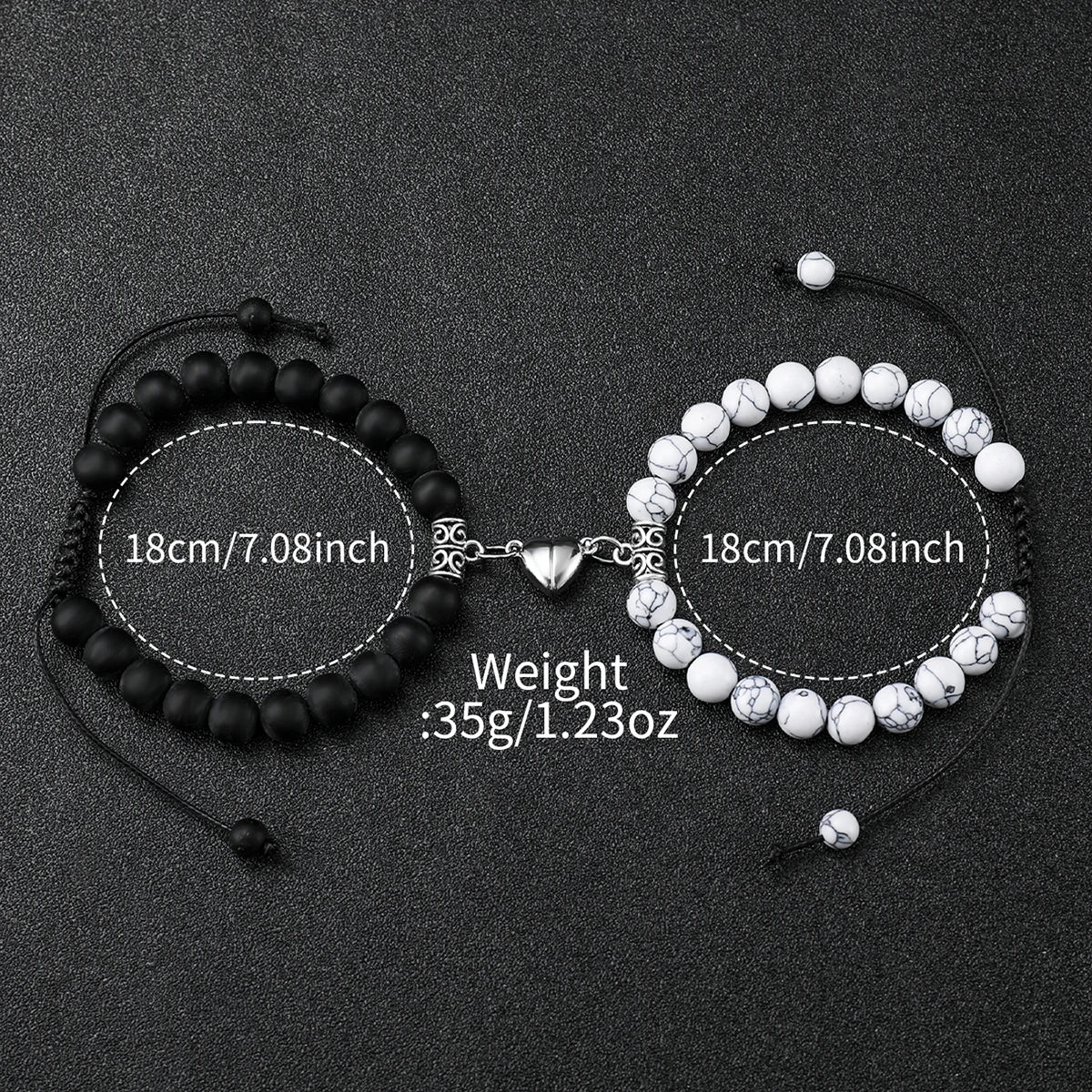 4pcs/set Fashion Couple Silicone Quartz Watch with Lover Beads Bracelet