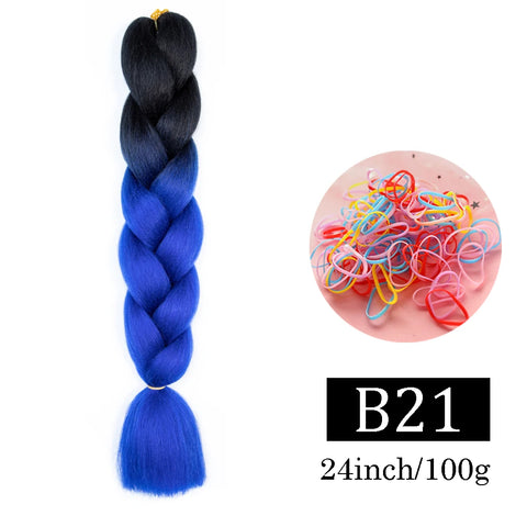 24 Inch Jumbo Braids Extensions Synthetic Braiding Hair Afro Ombre Color kanekalon Hair for Children Braid