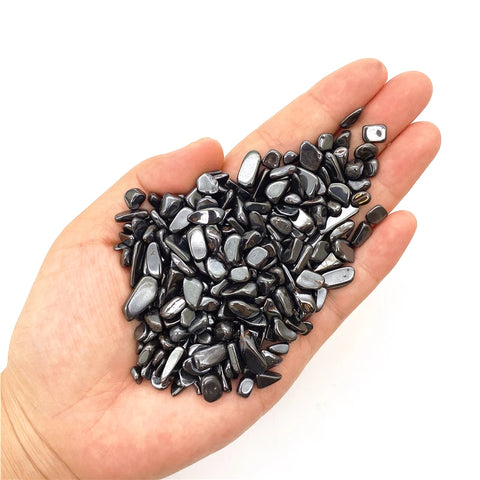 50g Natural Black Hematite Polished Crystal Specimen Stone Chips Black Crystal Gemstone Chip For Reiki Healing Decor