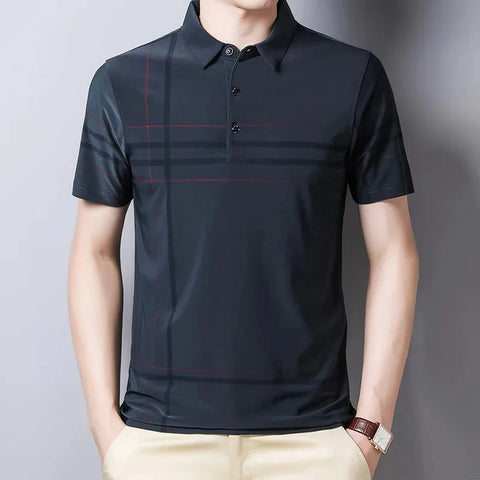 Men's Polo Shirt Business Casual Summer Short Sleeves