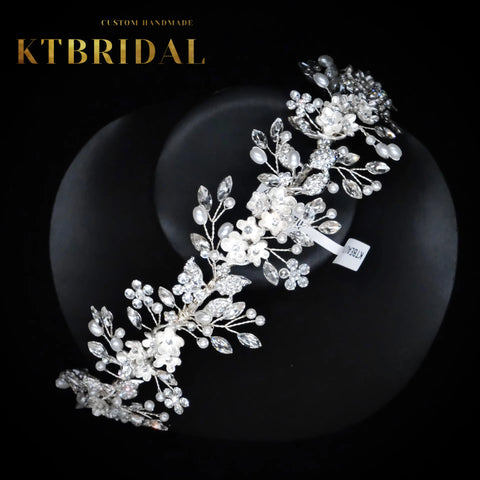 New KTBRIDAL 2 Designs Tiara Handmade Bridal Headpieces Crystal Leavesl Fashion Jewelry Women Gift Wedding Accessiories