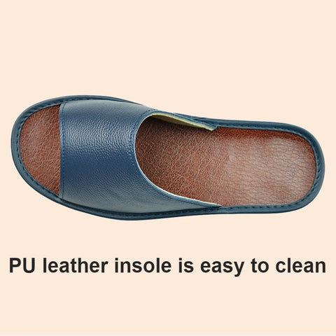 Big sizes Genuine Cow Leather Slippers Homes in indoor slipper summer open toe sandals men women elderly casual Slides shoes