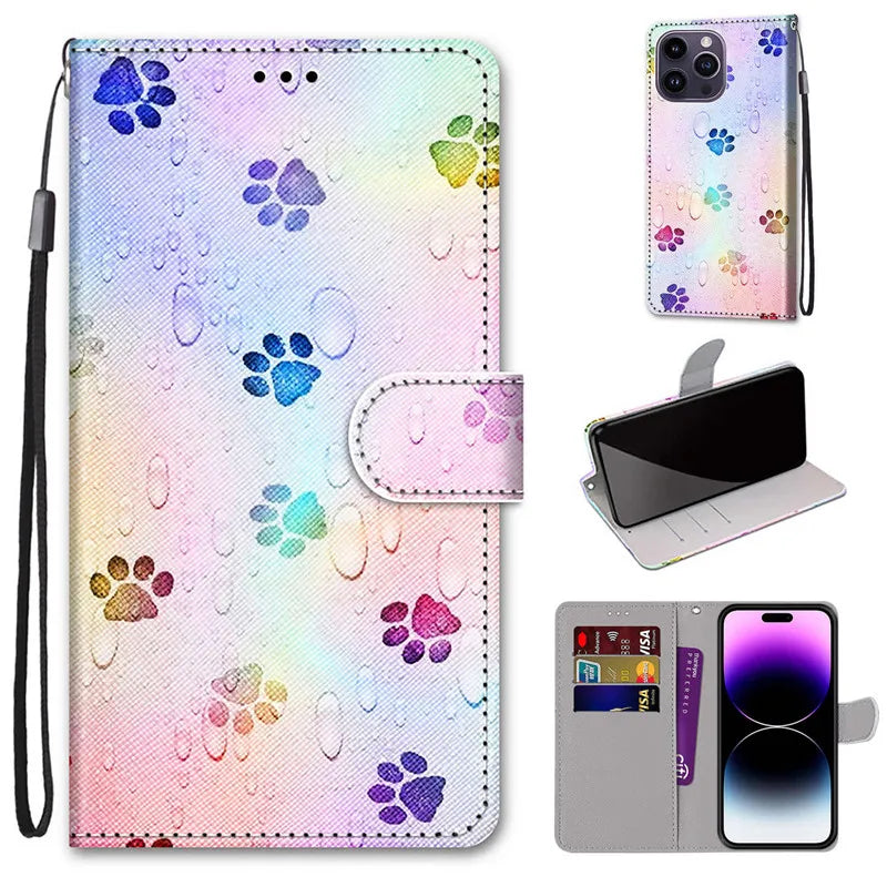 Flower Pattern Flip Case For Samsung Galaxy