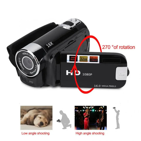 16MP 16X HD Digital Camcorder 1080P Full HD Digital Video Camera 270 degree Rotation Screen 16X Night Shoot Zoom For Photograph