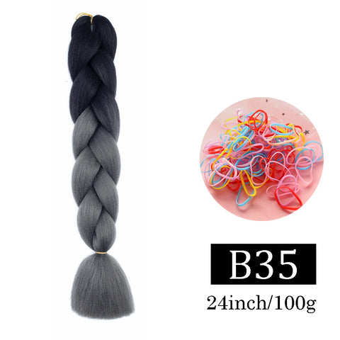 24 Inch Jumbo Braids Extensions Synthetic Braiding Hair Afro Ombre Color kanekalon Hair for Children Braid